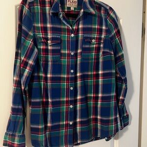 Vintage Old Navy Blue Plaid Shirt